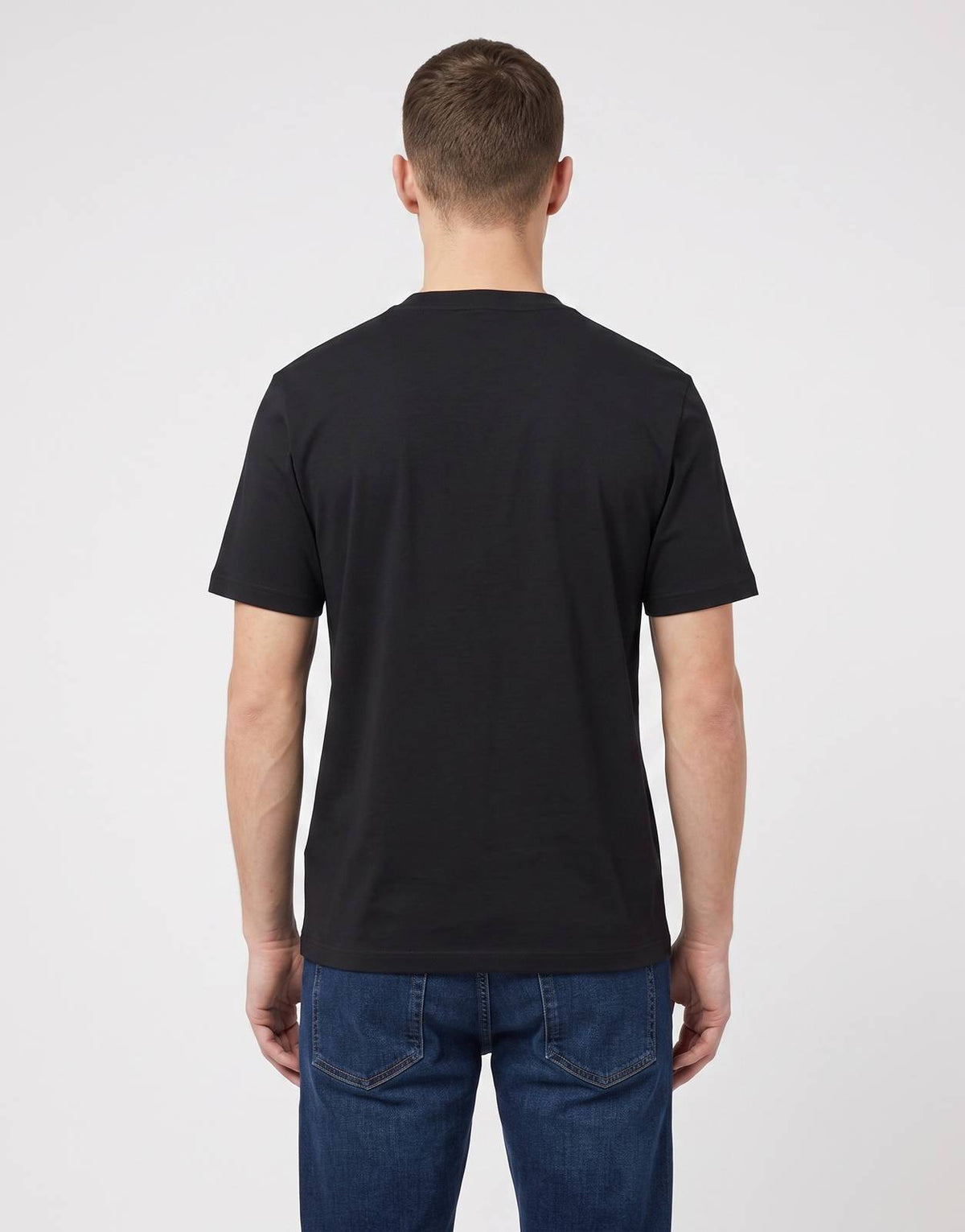 Ben Sherman B Bling Black T-Shirt shown from the back in black cotton, short sleeves, casual fit.