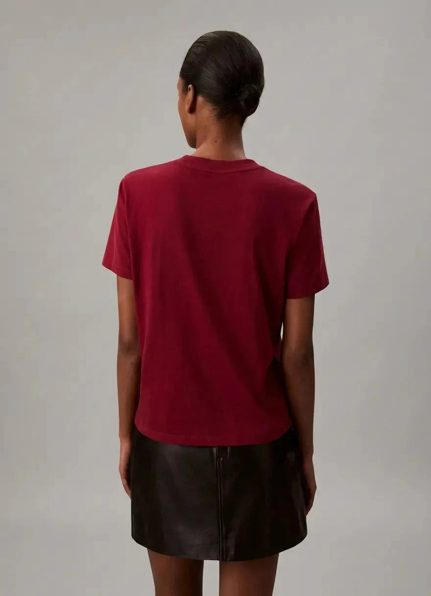 Calvin Klein A-Inst Logo Classic Magenta T-Shirt - Subwear