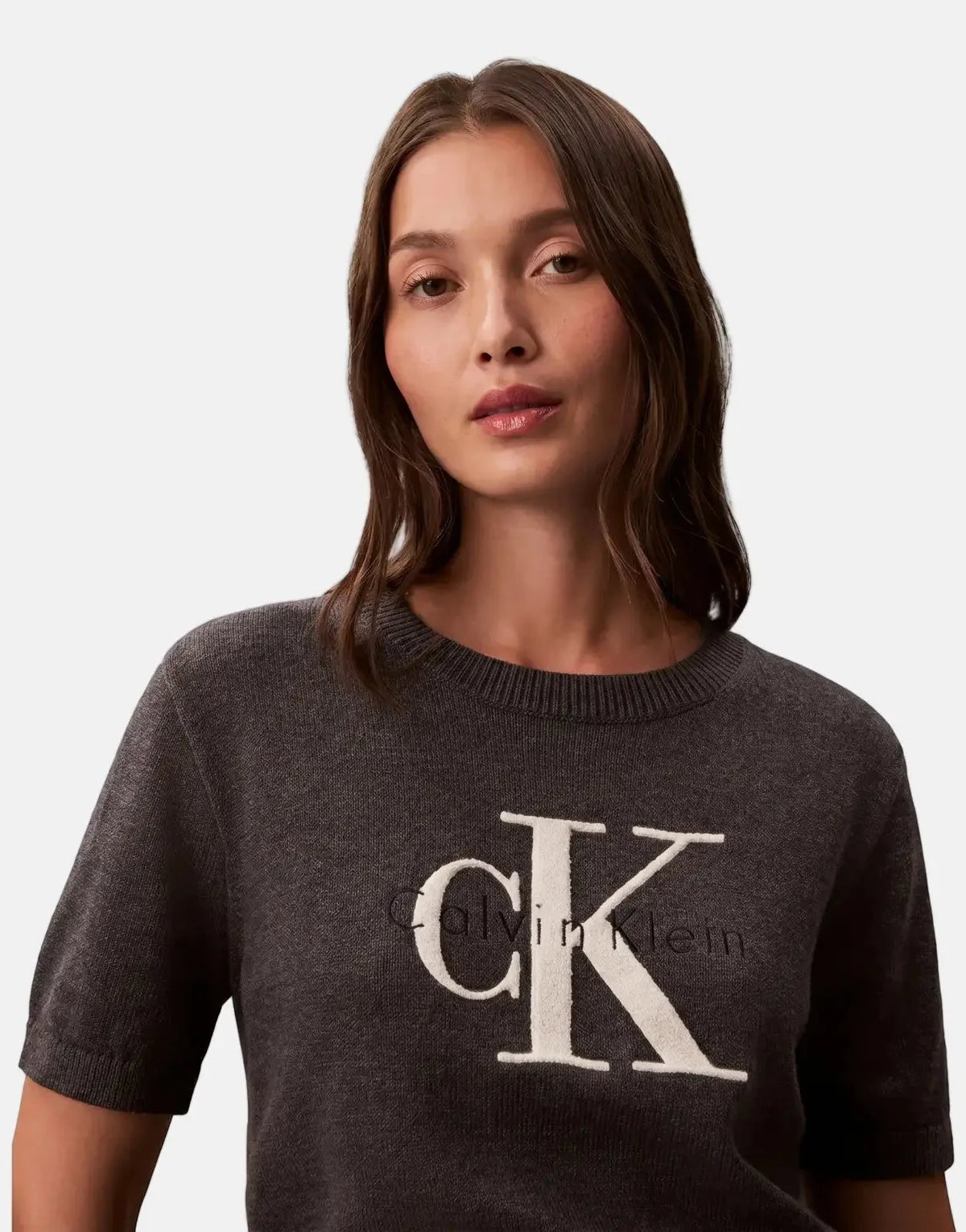 Calvin Klein Chunky Cotton Graphic Charcoal Vest - Subwear