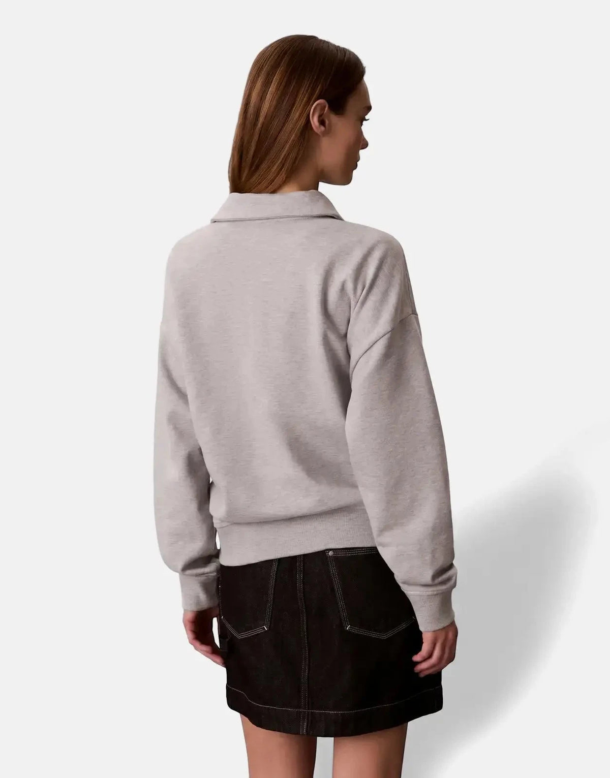 Calvin Klein French Terry Graphic Grey Quarter Zip - Subwear