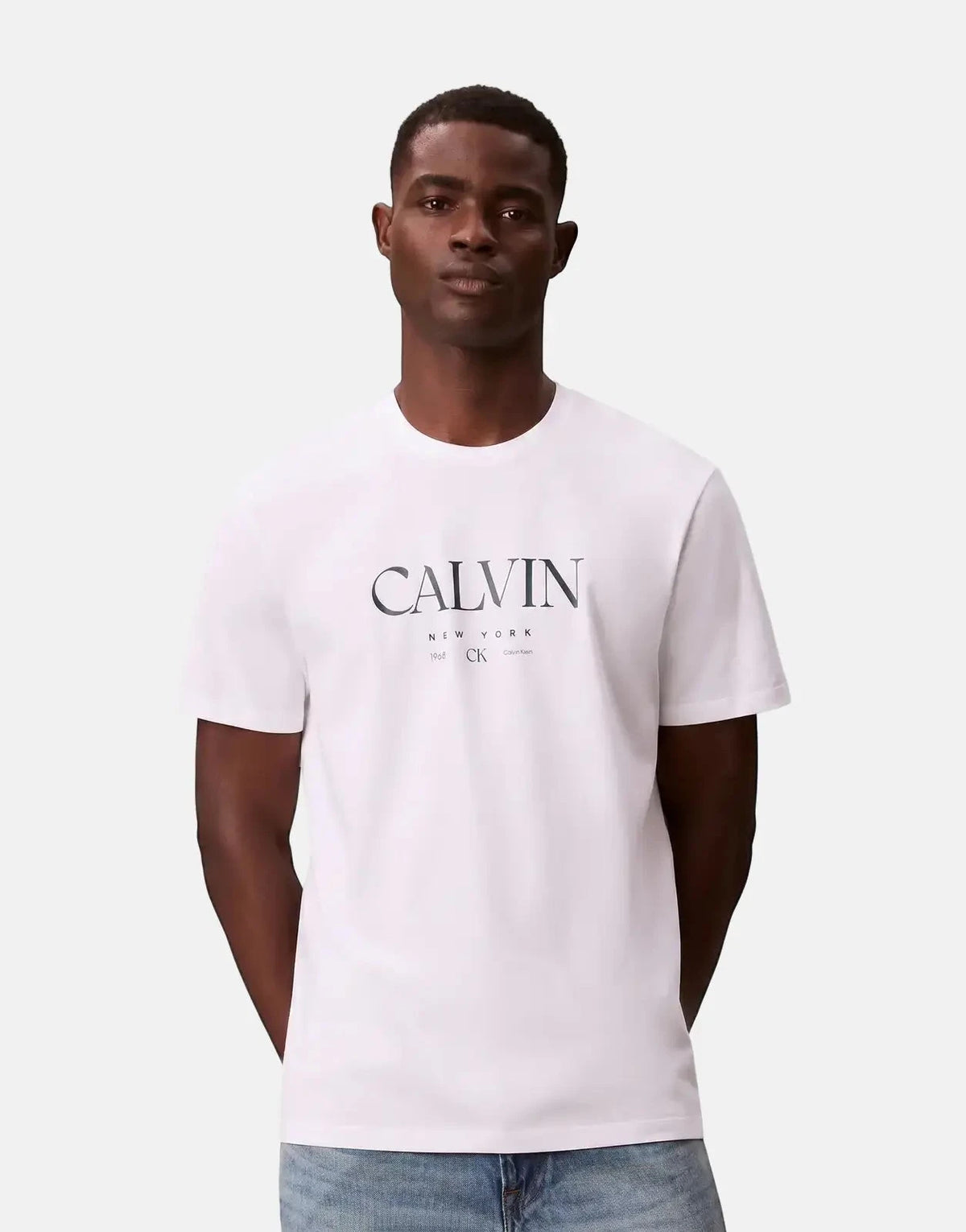 Calvin Klein 20s MSW LN Calvin Graphic White T-Shirt - Subwear