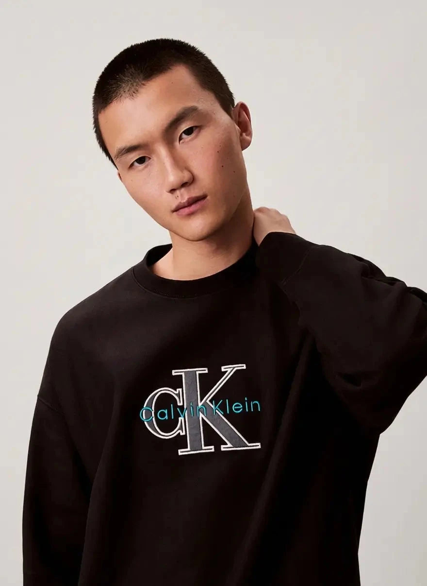 Calvin Klein Premium Tri-Color Monologo Black Sweatshirt - Subwear