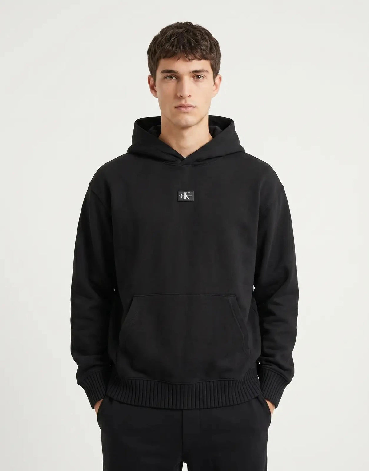 Calvin Klein Woven Label Hoodie Blk - Subwear