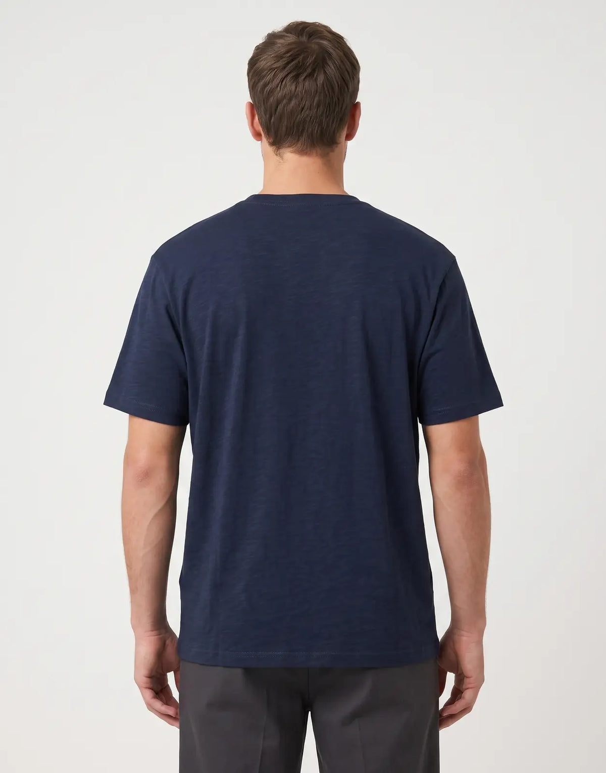 Diesel T-Boxt R30 Relaxed 81E T-Shirt for men, featuring a dark blue, relaxed fit, short sleeve design, shown from the back.