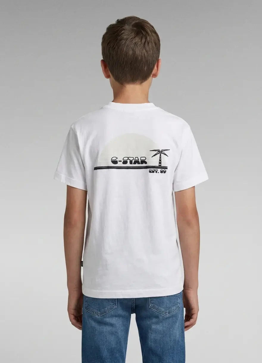G-Star RAW Boys Cropped Relaxed White T-Shirt - Subwear