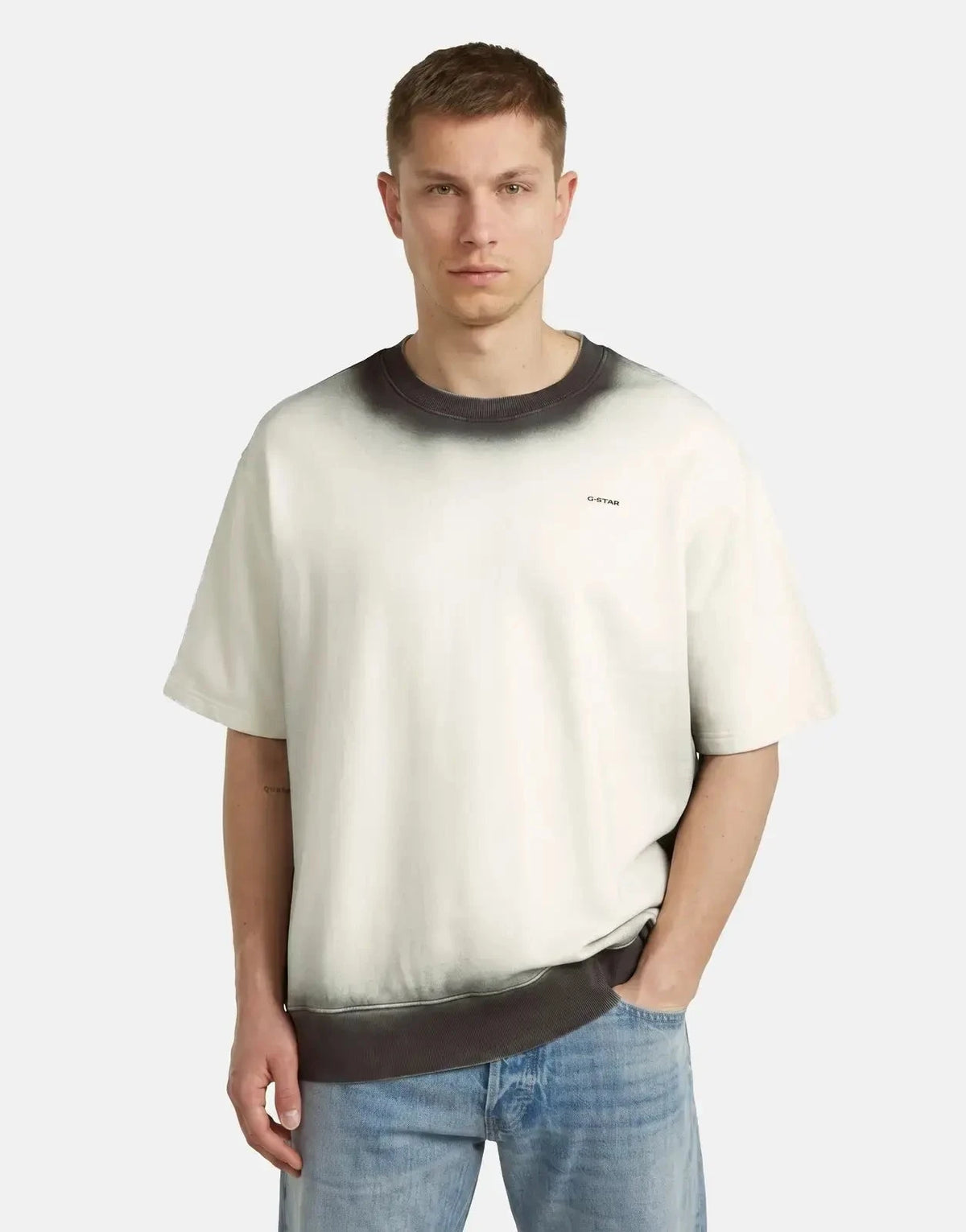 G-Star RAW Sprayed Relaxed Milk Black Sweatshirt - Subwear