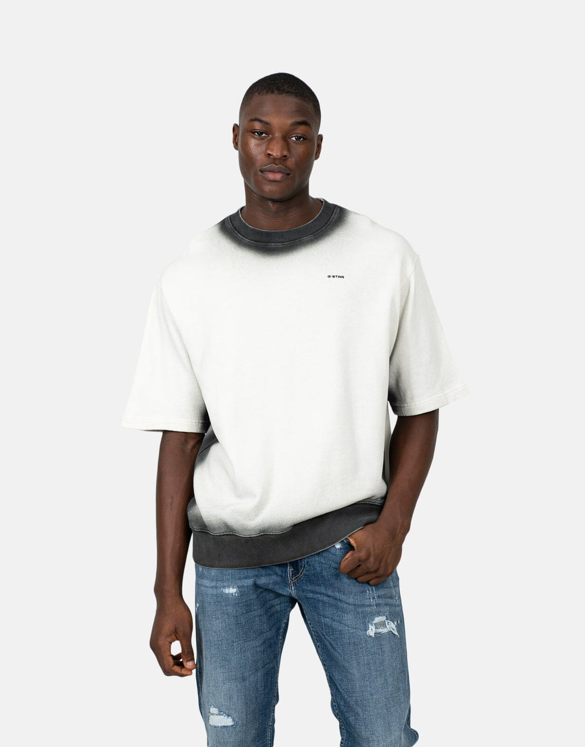G-Star RAW Sprayed Relaxed Milk Black Sweatshirt - Subwear
