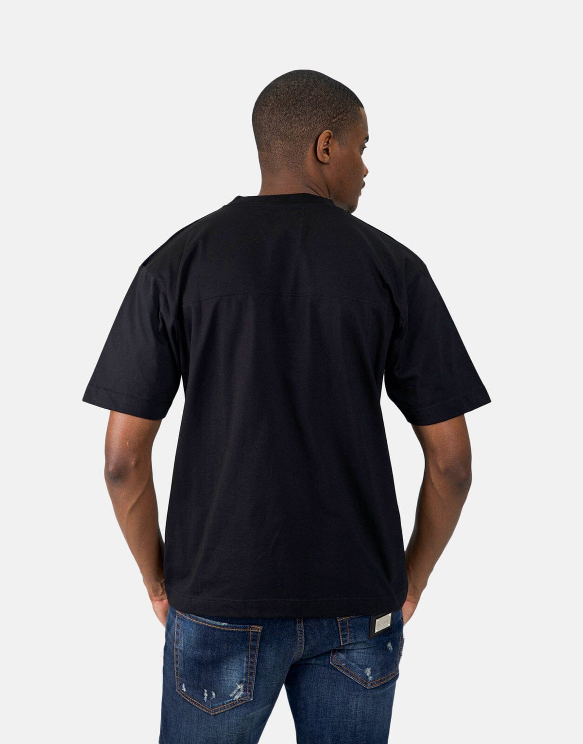 Les Hommes Black Label Eyelet Black T-Shirt - Subwear