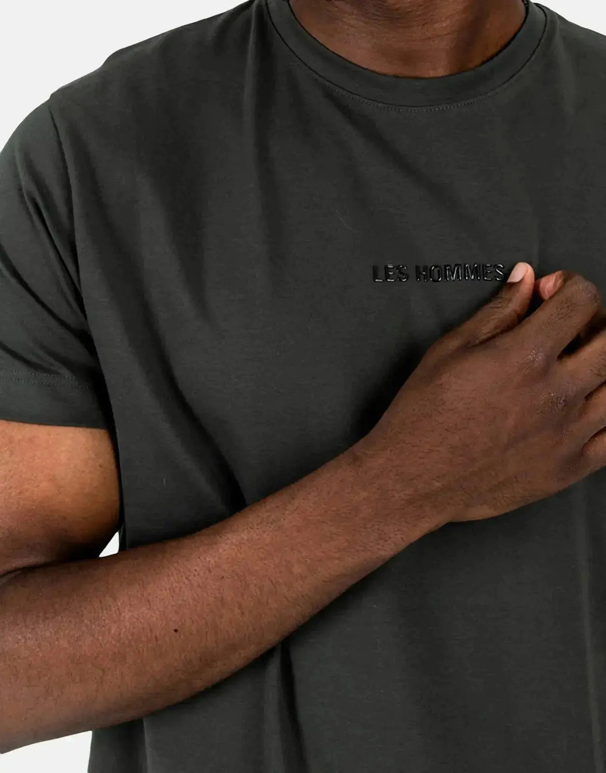 Les Hommes Centre Print Mil Green T-Shirt - Subwear