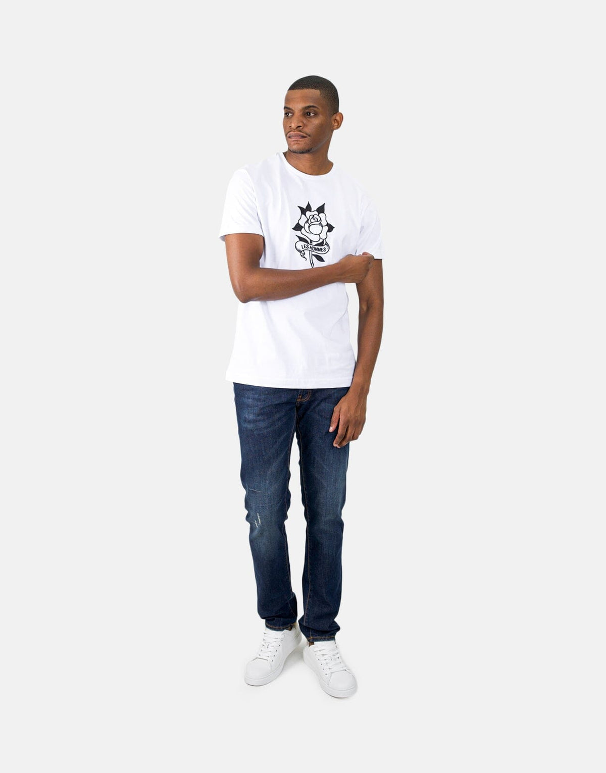Les Hommes Embroidery White T-Shirt - Subwear
