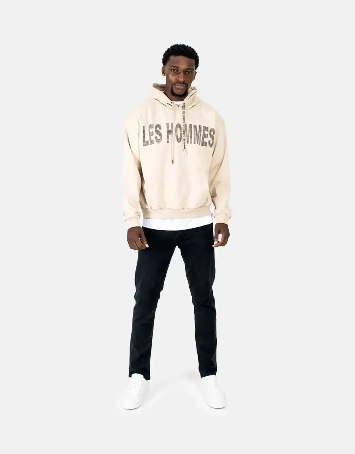 Les Hommes Graphic Hooded Stone Sweatshirt - Subwear