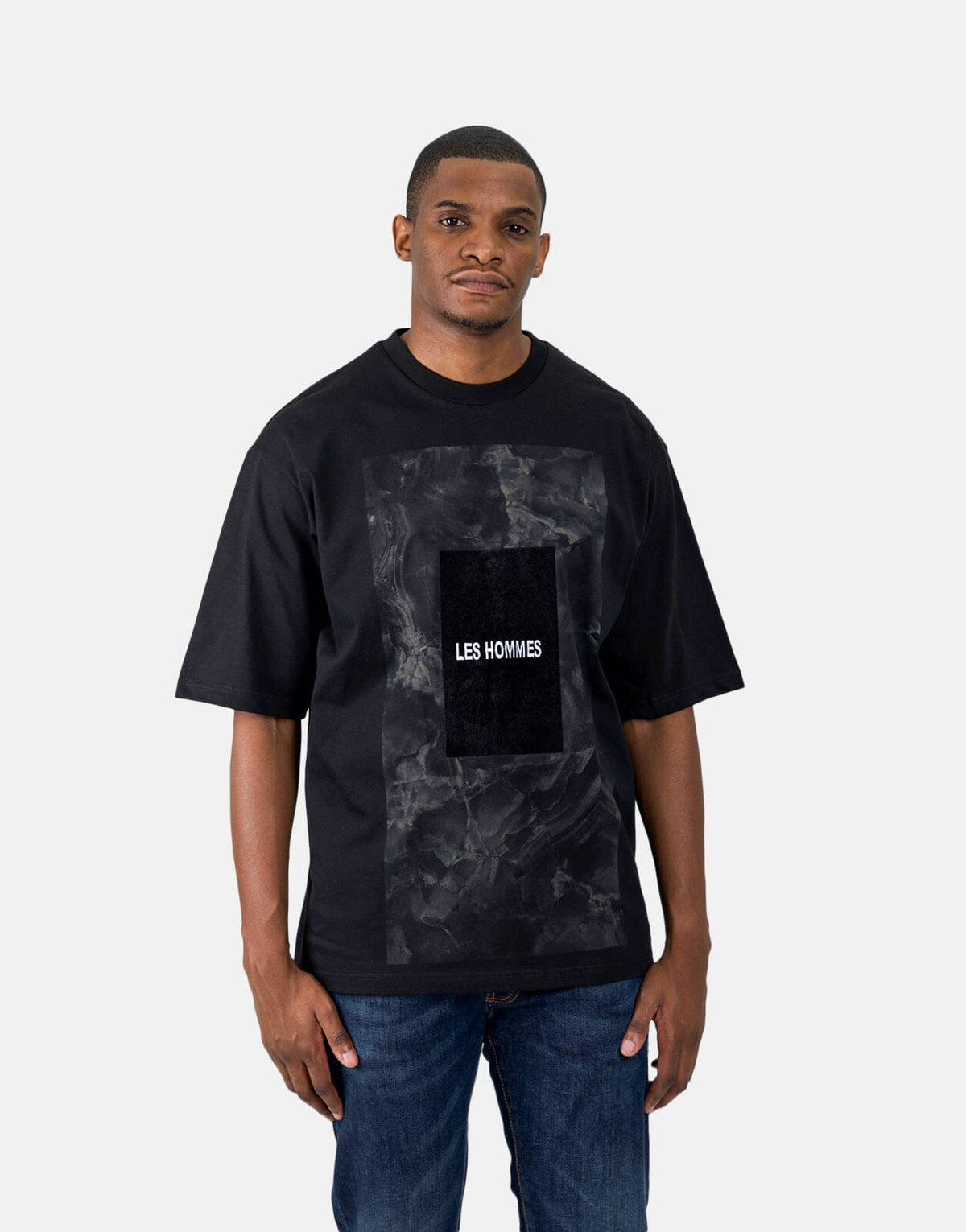 Les Hommes Green Square Black T-Shirt - Subwear