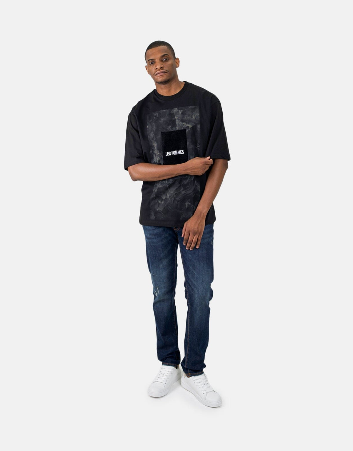 Les Hommes Green Square Black T-Shirt - Subwear