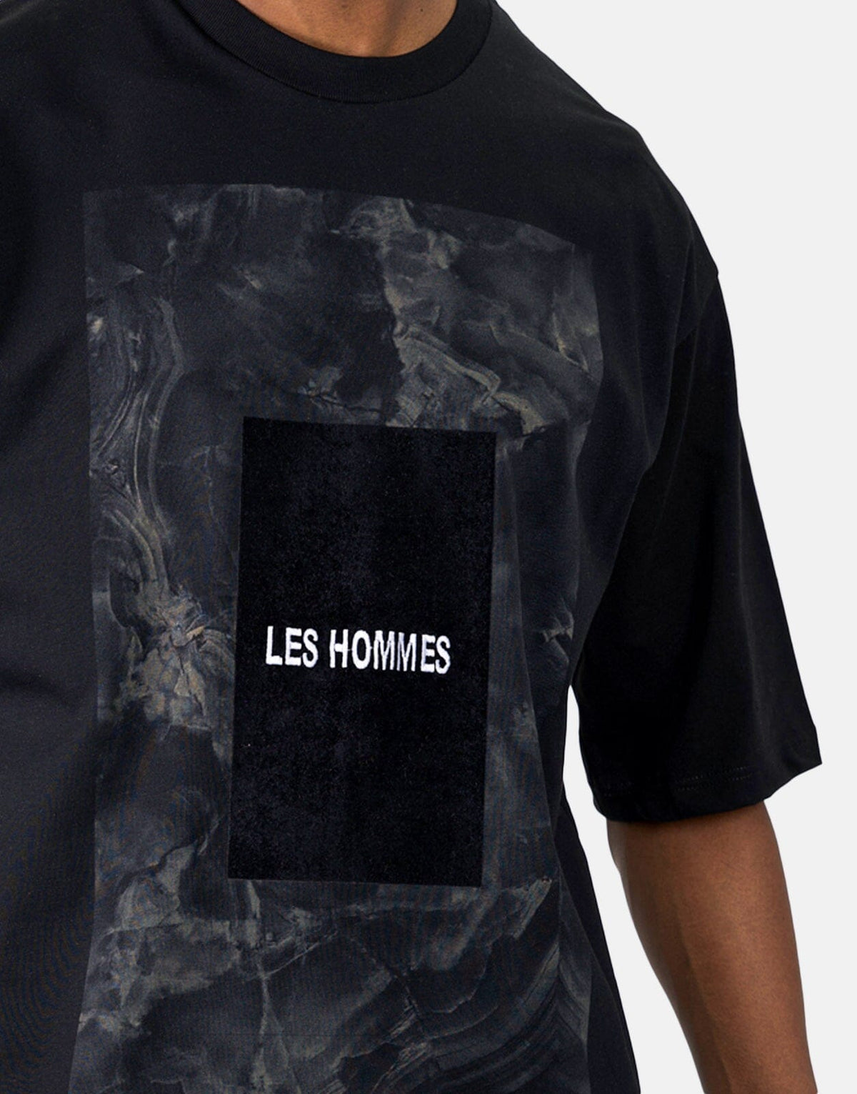 Les Hommes Green Square Black T-Shirt - Subwear
