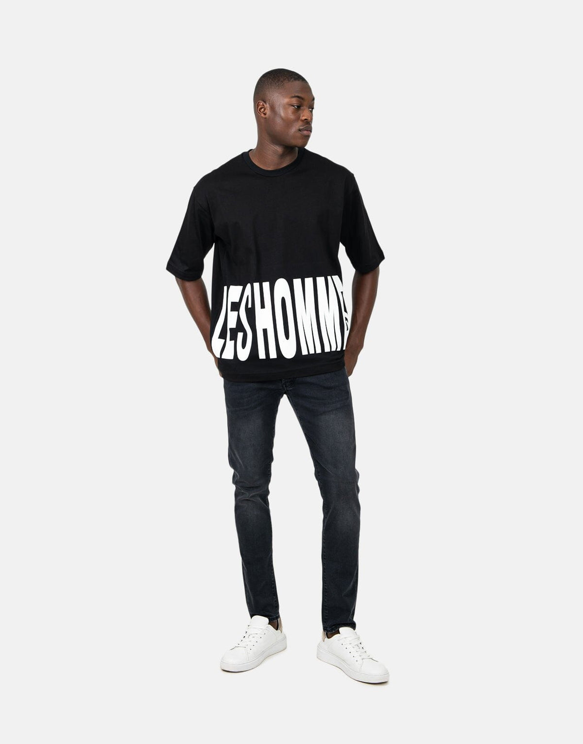 Les Hommes Marco Logo Black T-Shirt - Subwear