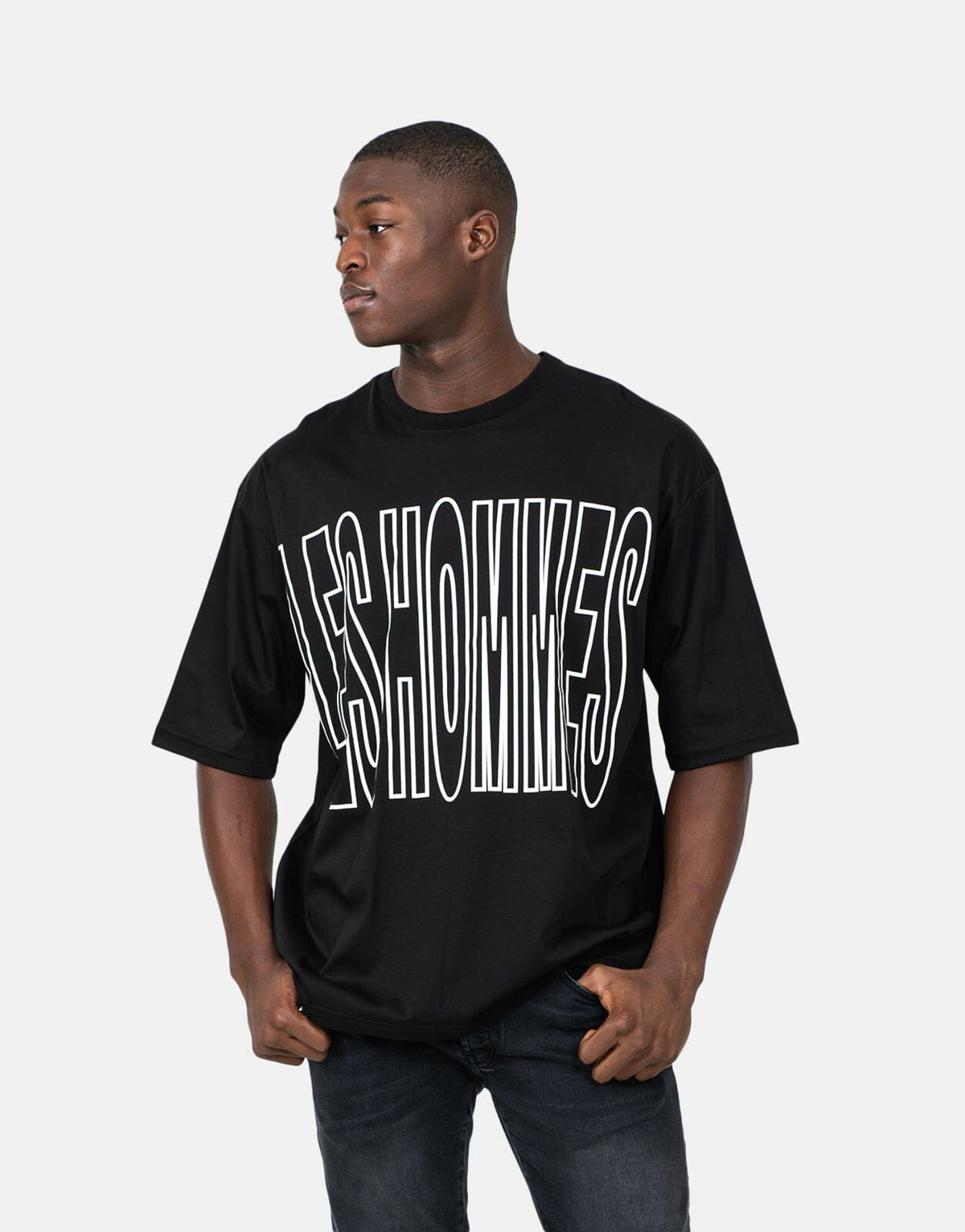 Les Hommes Overoutline Black T-Shirt - Subwear