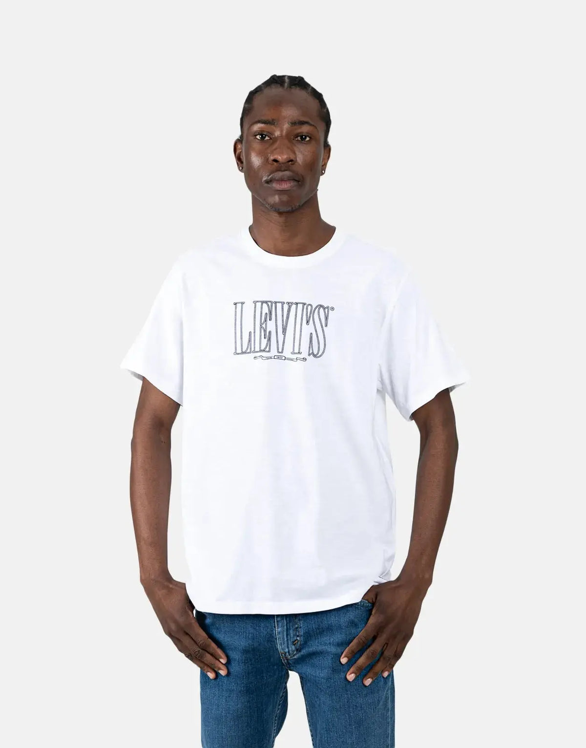 Levi's Relaxed Fit Rope Serif Logo White T-Shirt - Subwear