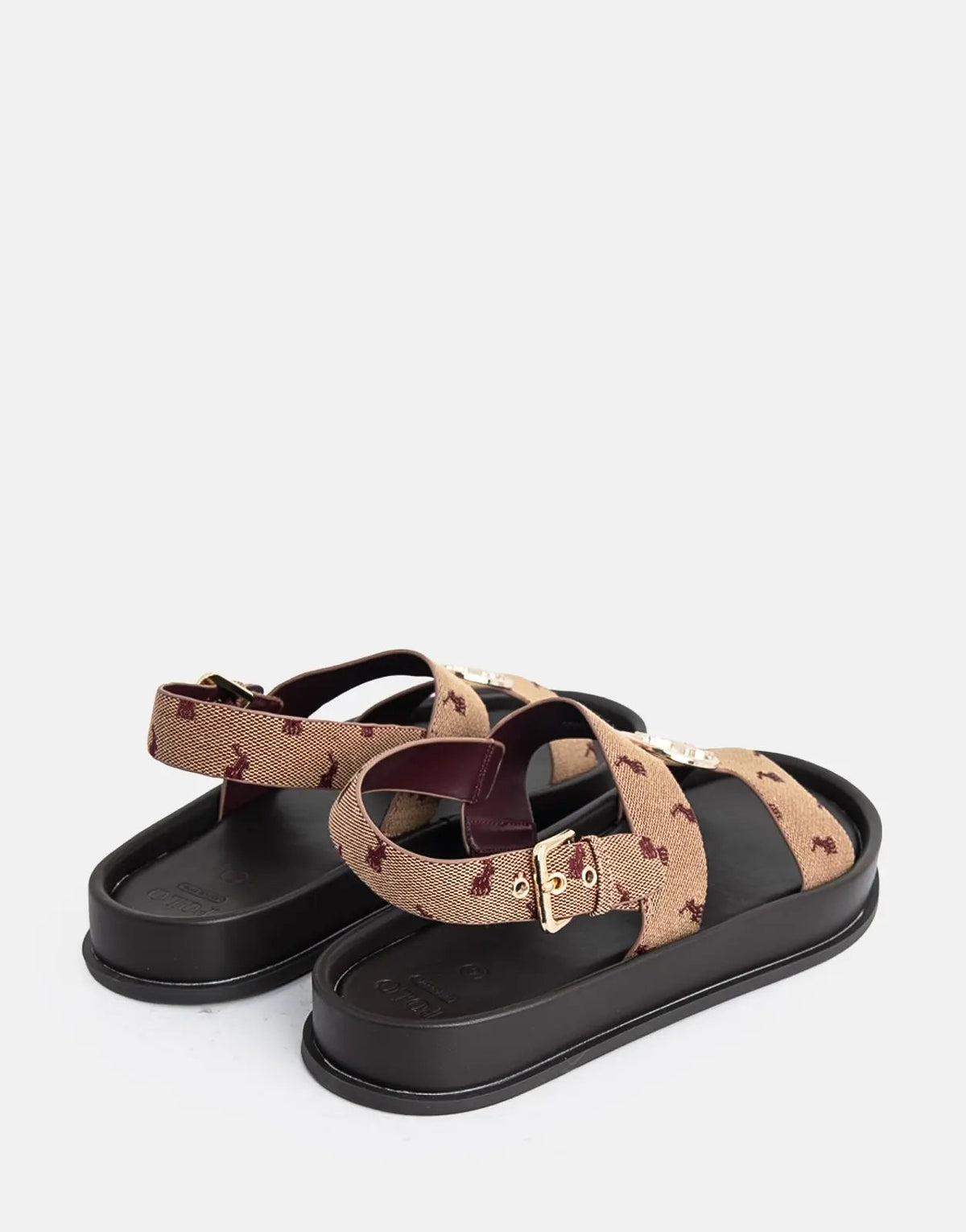 Polo Moulded Unit Trim Sandal Burgundy Jacquard - Subwear