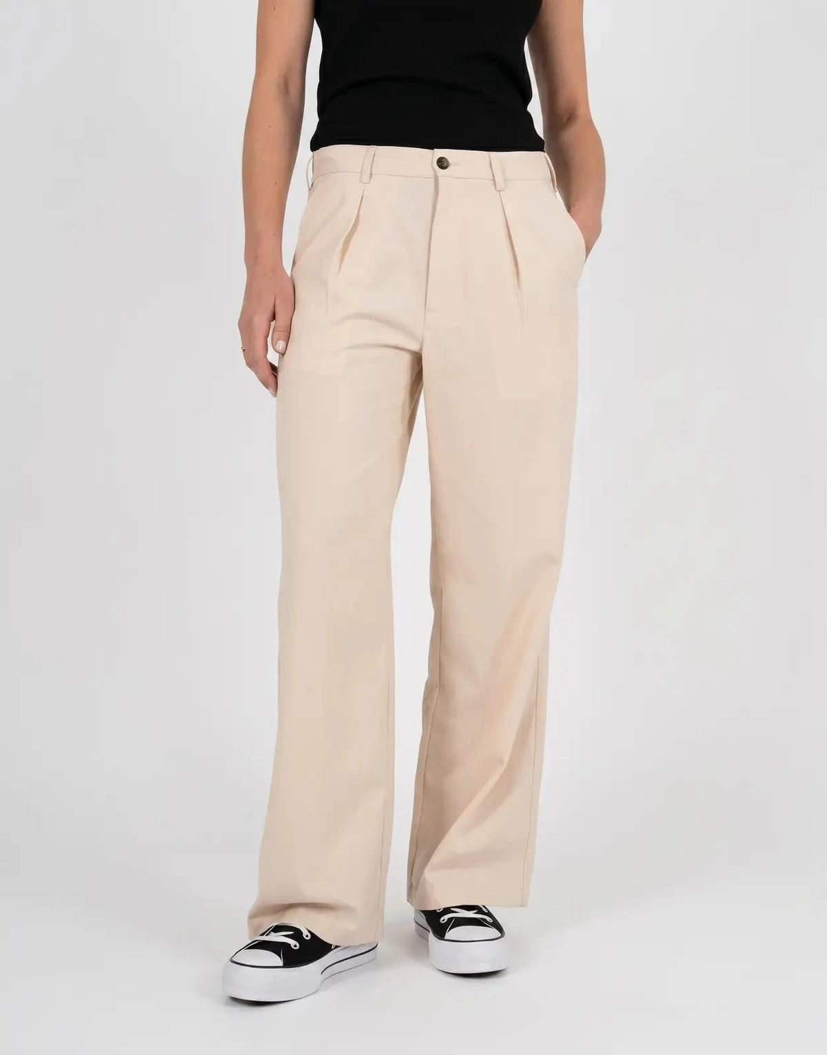 Prohibited Pleated Cream Vintage Pants - Subwear