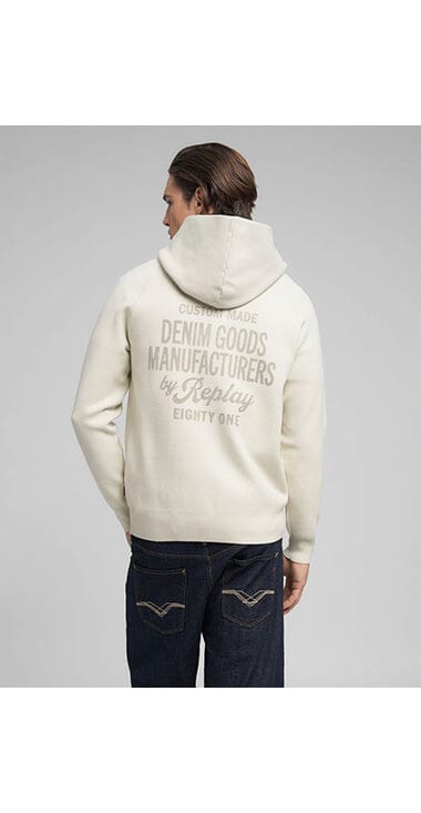 Replay Heavyweight Zipup Snow White Hoodie - Subwear