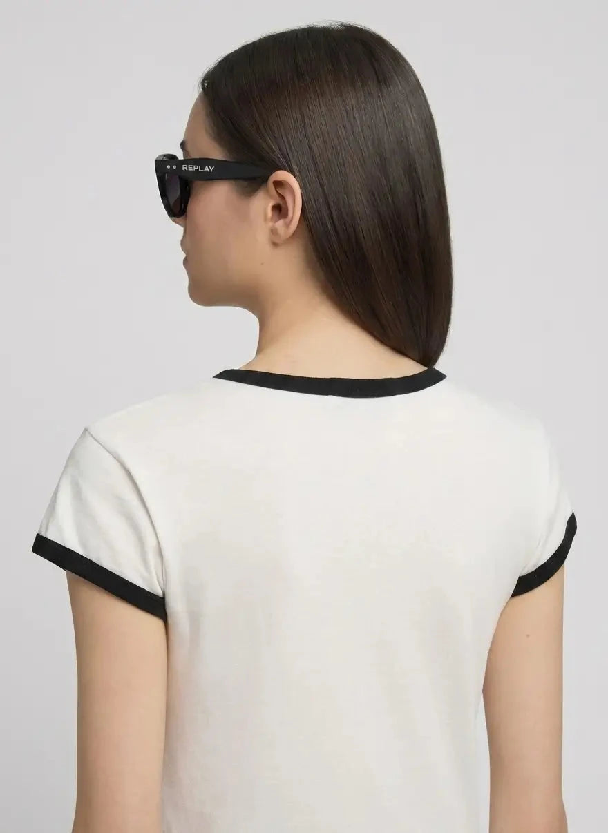 Replay Print Natural White T-Shirt - Subwear
