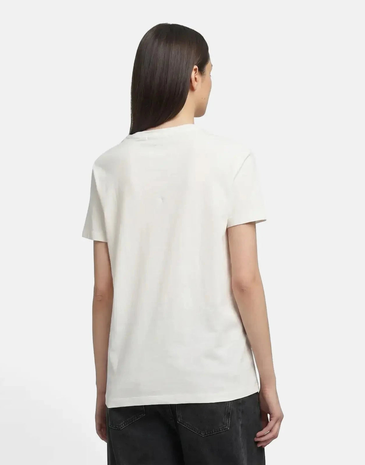 Replay Stitched Logo Font Natural White T-Shirt - Subwear