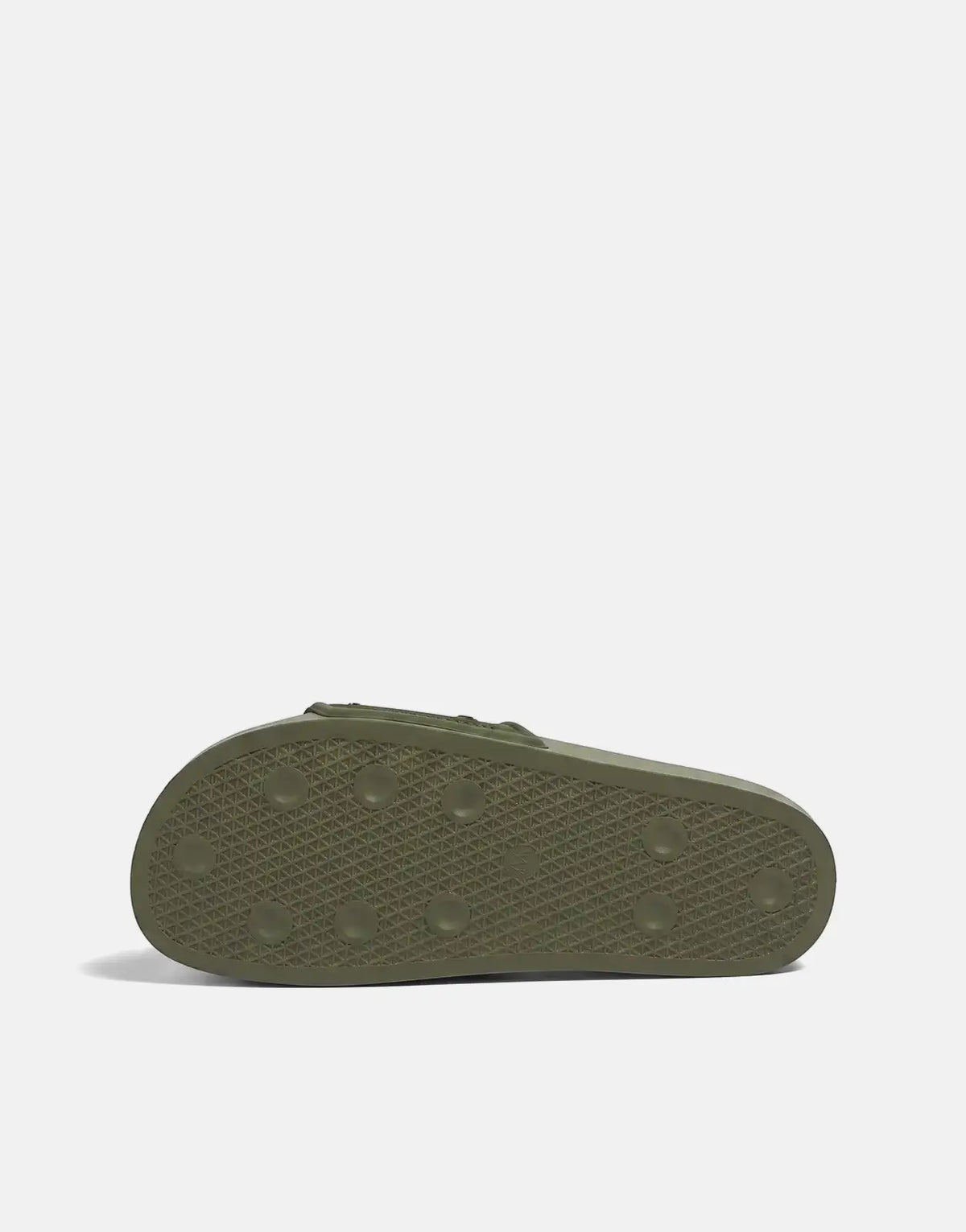 A single olive green Replay Up Graven Mil slide sandal, viewed from the bottom and side, showcasing its textured sole on a