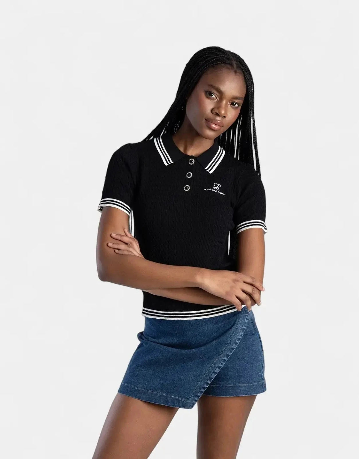 Sissy Boy Knit Logo Black Polo Shirt - Subwear