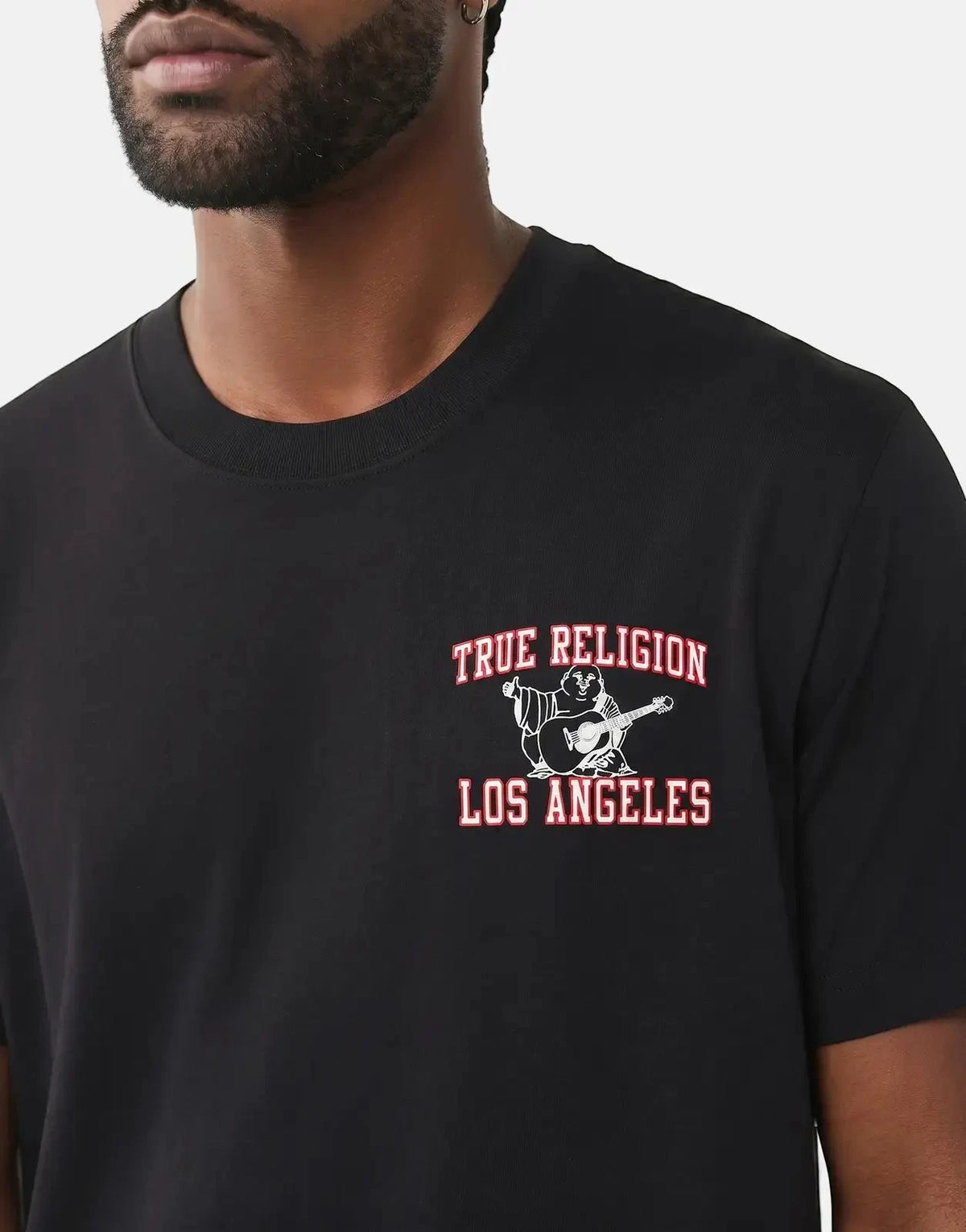 True Religion Mesh Print Buddha T-Shirt Black - Subwear
