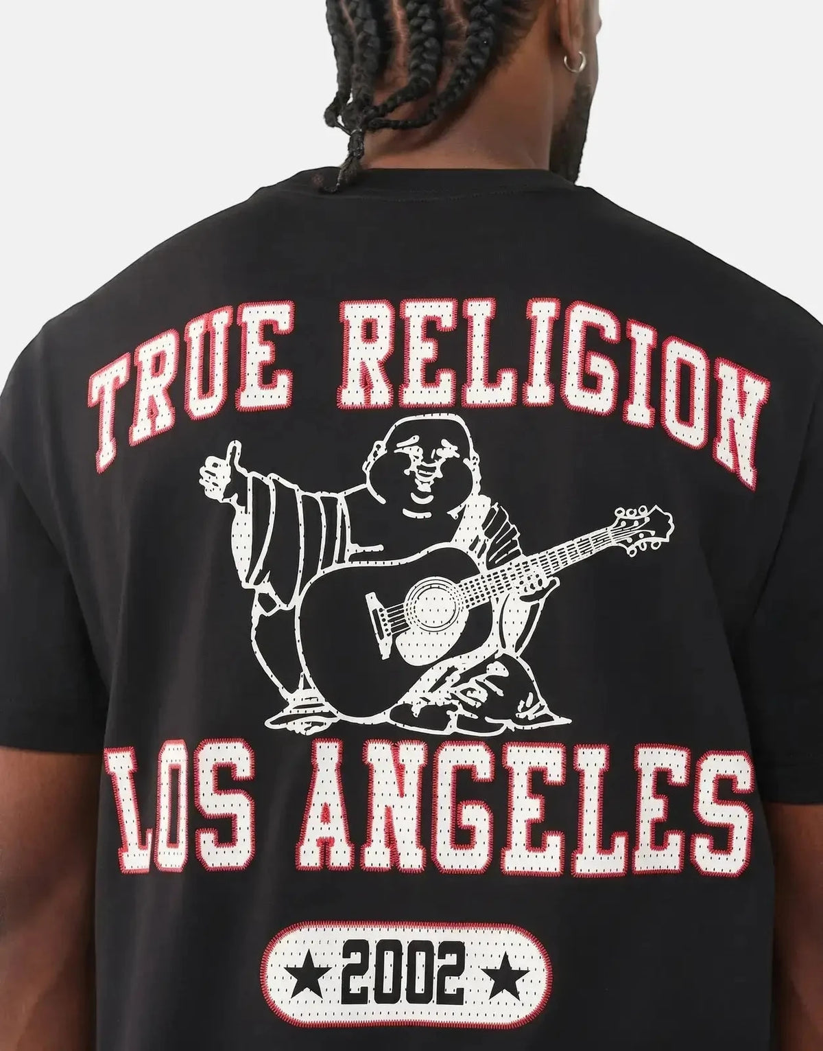 True Religion Mesh Print Buddha T-Shirt Black - Subwear