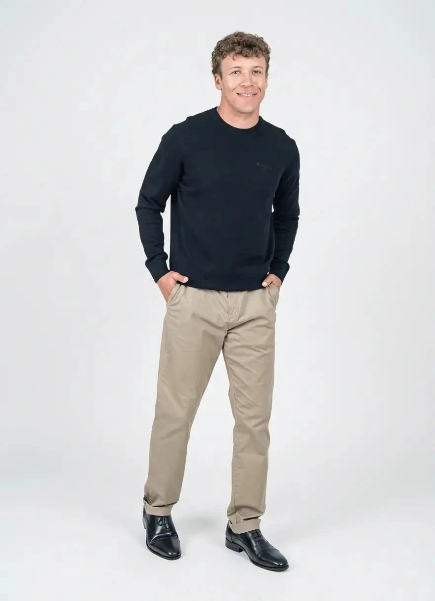 Ben Sherman Knit Crew Neck Black Sweatshirt - Subwear