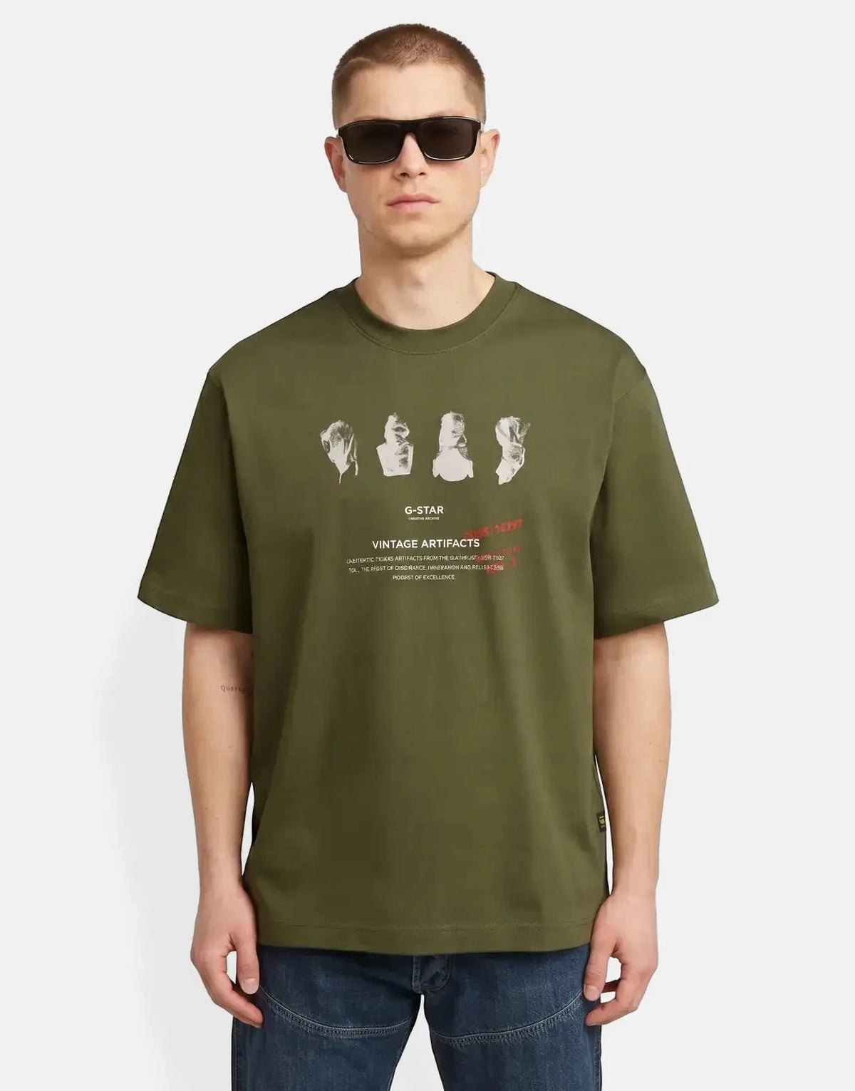 G-Star RAW Artifacts Boxy Shadow Olive T-Shirt - Subwear