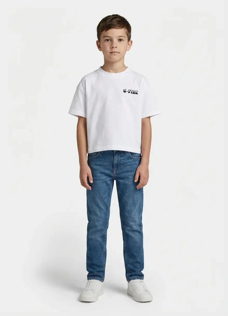 G-Star RAW Boys Cropped Relaxed White T-Shirt - Subwear