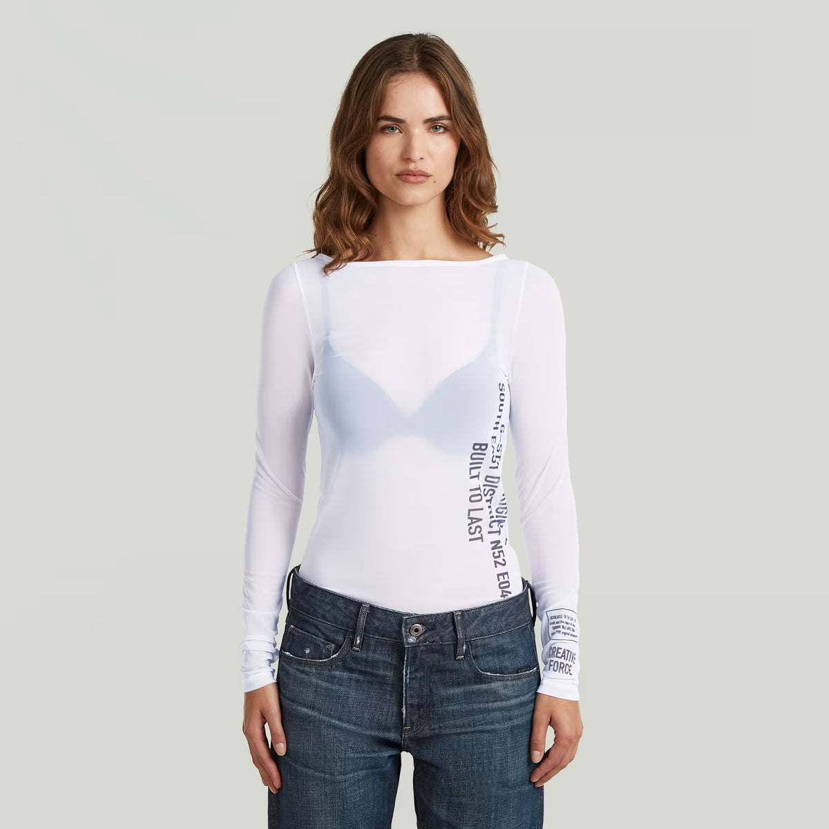 G-Star RAW Stencil Boat Slim White T-Shirt - Subwear