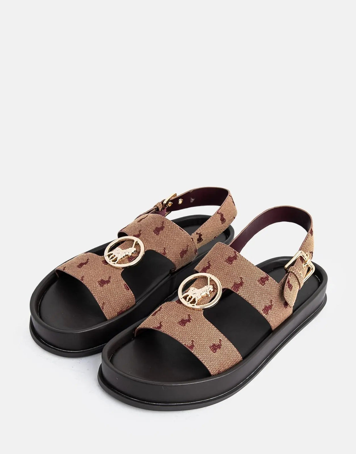 Polo Moulded Unit Trim Sandal Burgundy Jacquard - Subwear