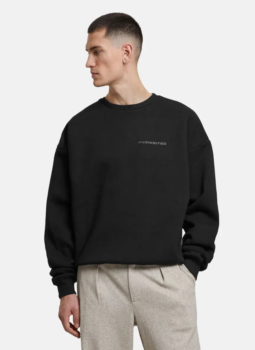 Prohibited 10119 Crew Neck Black Sweatshirt - Subwear