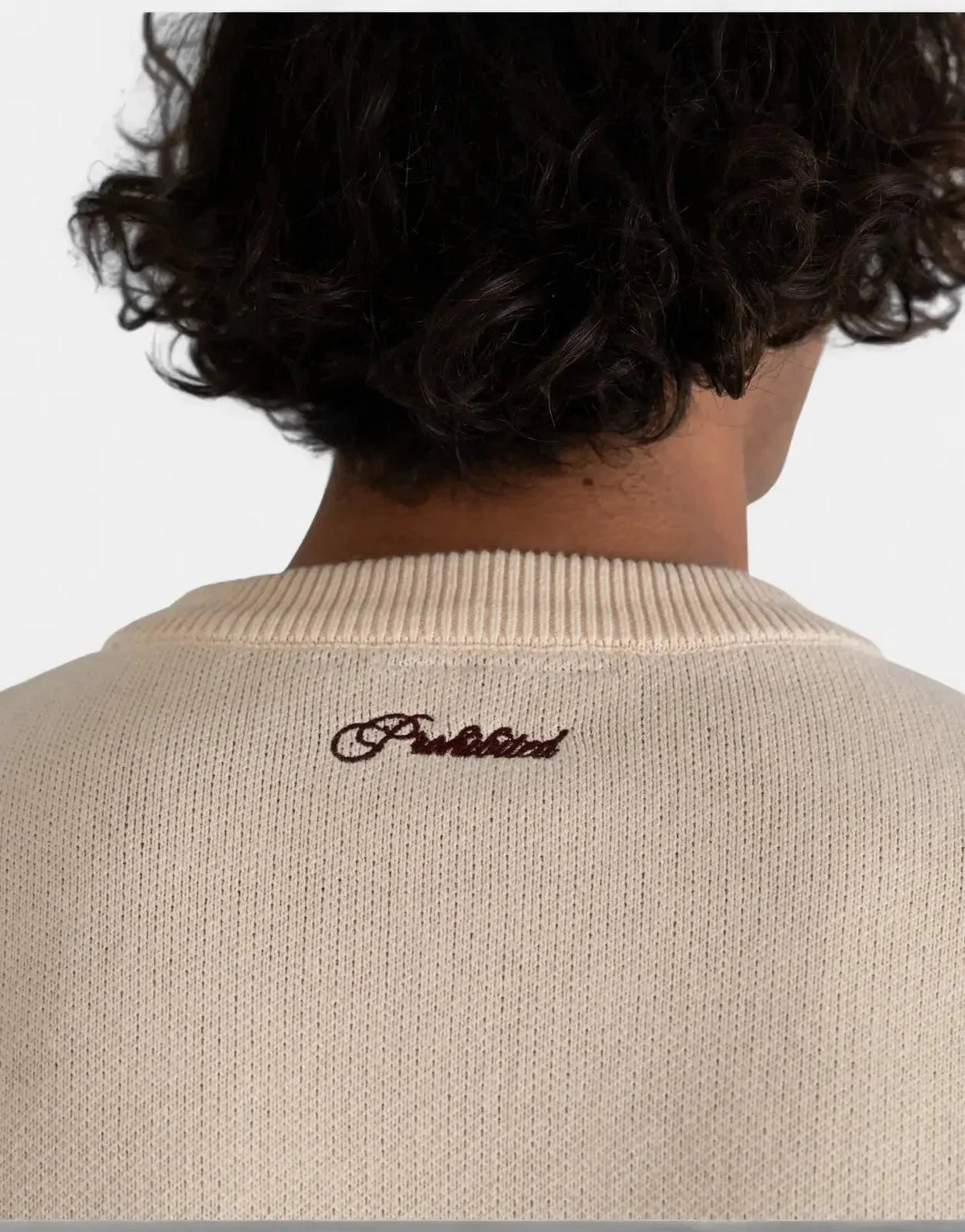 Prohibited Initial Knit Cream Sweatshirt - Subwear