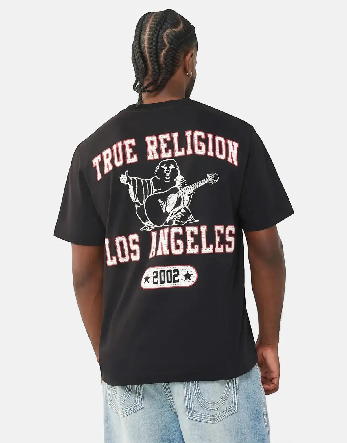True Religion Mesh Print Buddha T-Shirt Black - Subwear