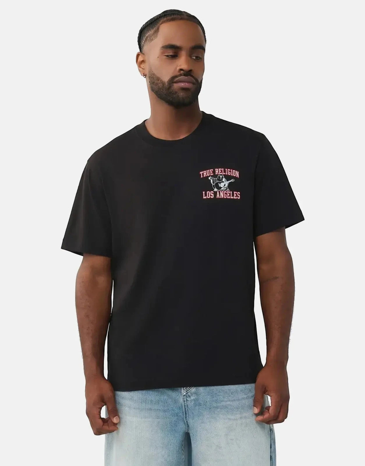 True Religion Mesh Print Buddha T-Shirt Black - Subwear